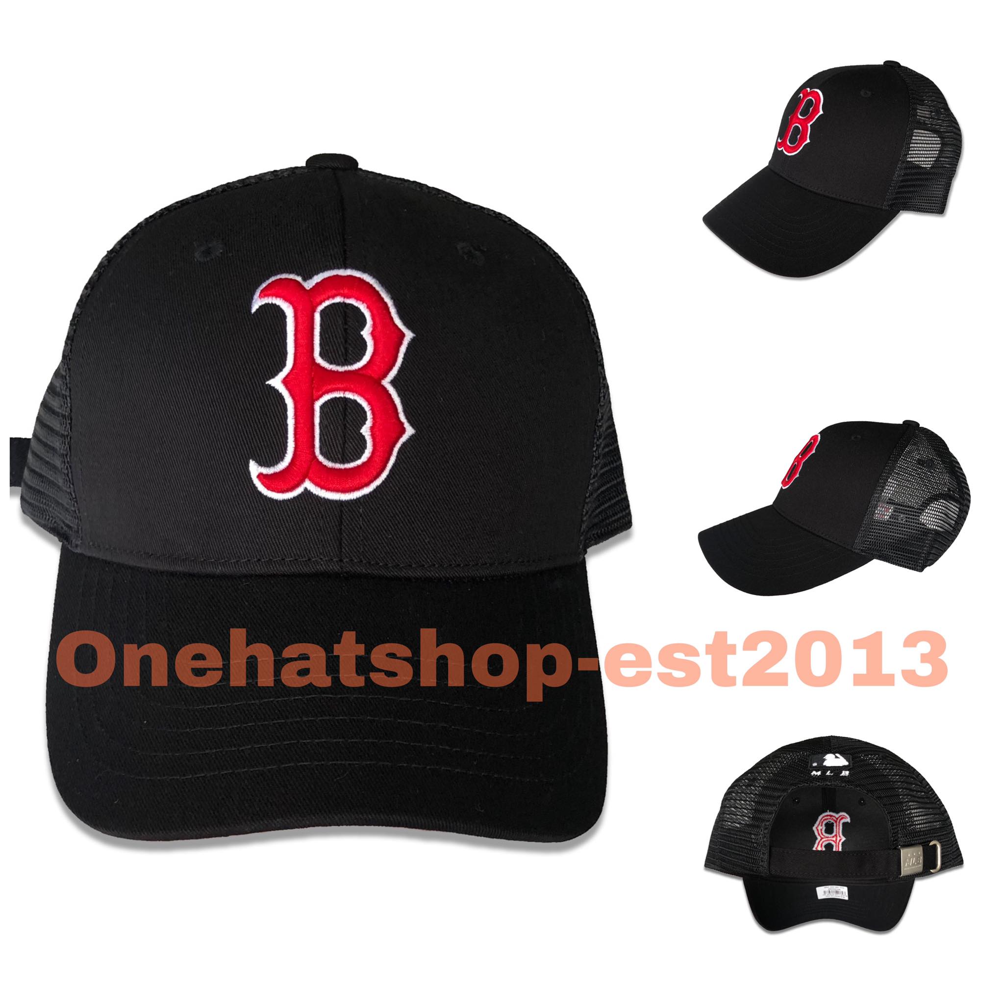 Nón kết thời trang bóng chày logo Boston -Red-Black - Lưới phong cách Hàn Quốc vải đẹp chất lượng cao - onehatshop-est2013