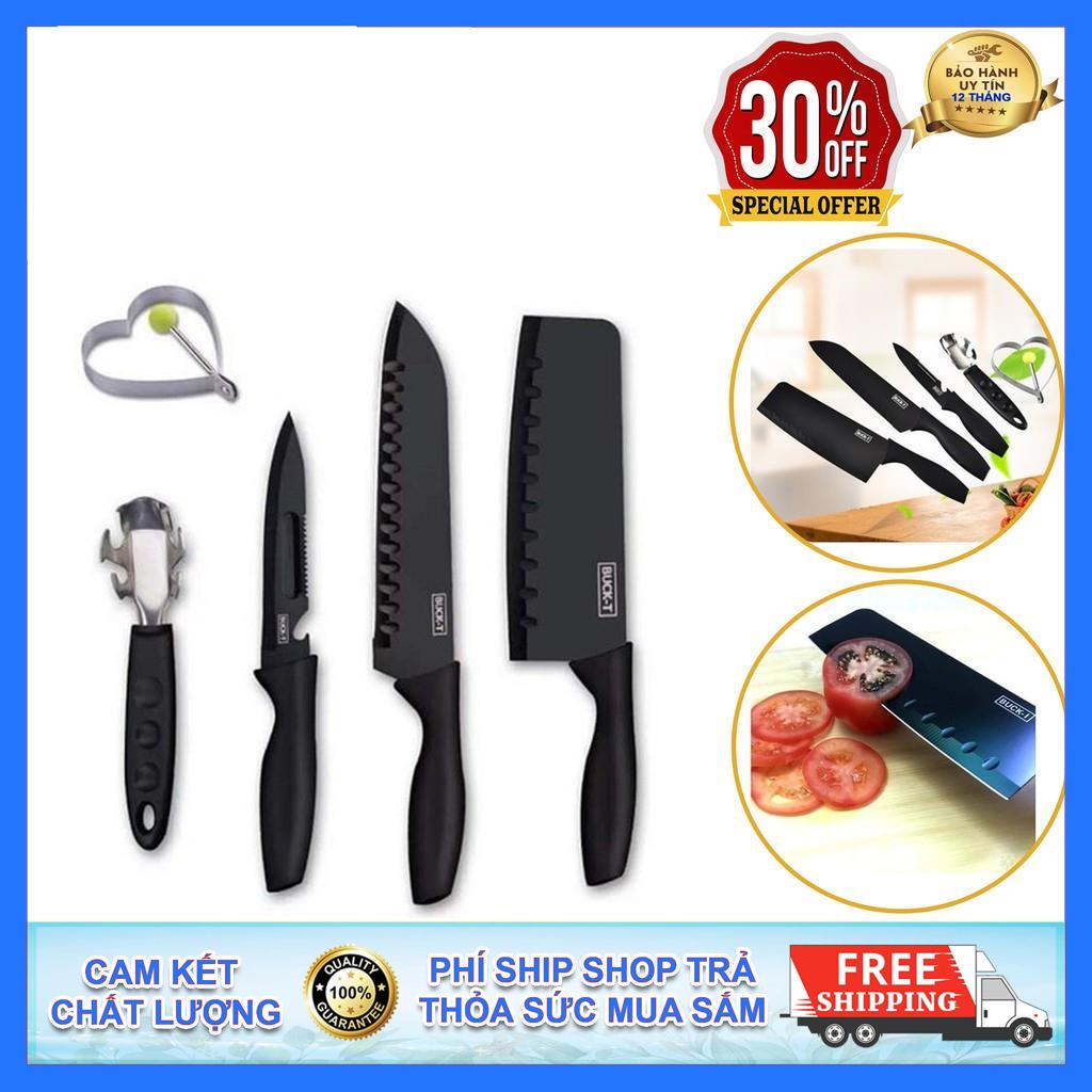 Bộ dao làm bếp thái lan 6 món đen cao cấp, hàng loại 1 cam kết về chất lượng