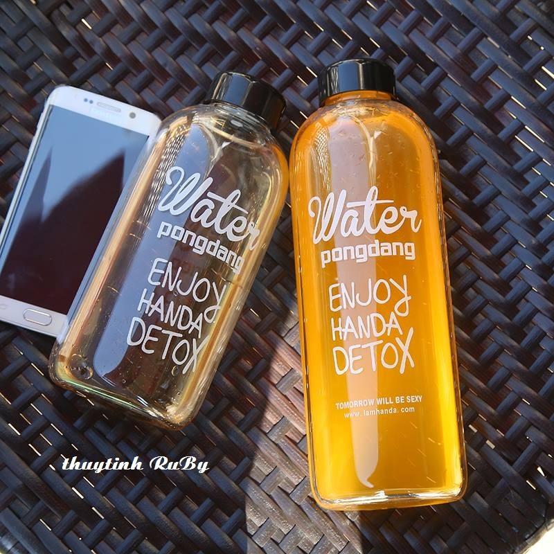 Bình Nước Thủy Tinh Water Pongdang Detox - Bình Đựng Nước Pongdang, Bình Detox, Chai Nước Detox giữ nhiệt