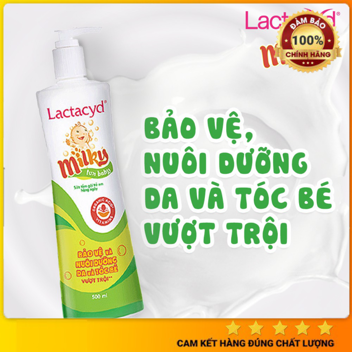 Sữa tắm gội trẻ em lactacyd milky bảo vệ, nuôi dưỡng da và tóc bé 250ml/chai