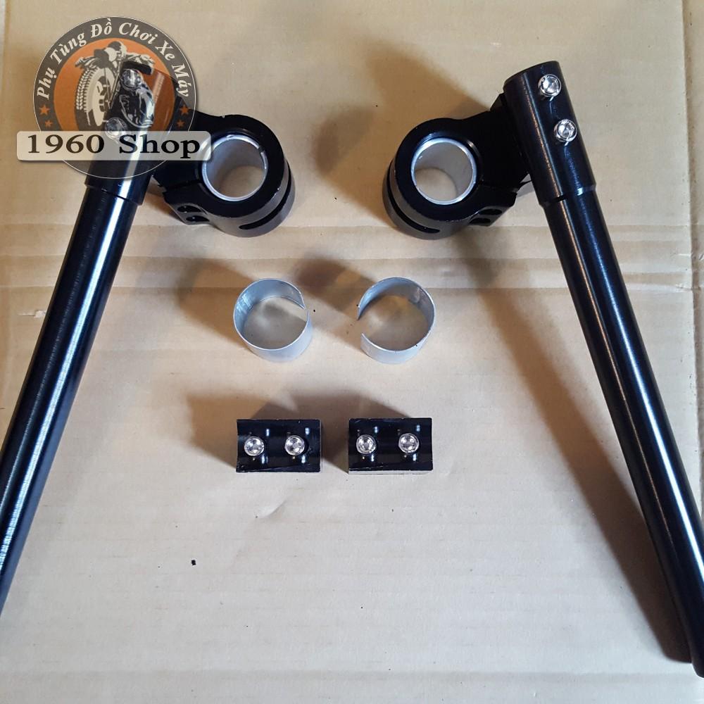 ghi đông clip on Cafe racer nhôm cnc kích thước 26 - 31mm Phù hợp độ Cafe Racer Tracker Win CD 67 Dream CUB và các loại xe máy