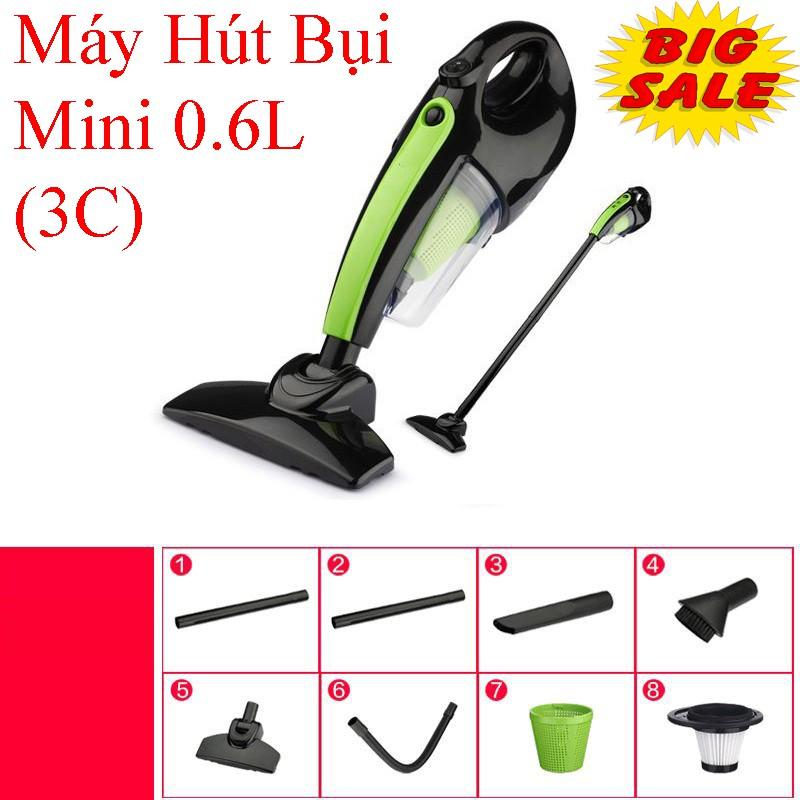 Máy hút bụi 0.6L (3C), Máy Hút Bụi Xe Hơi Gía Rẻ Máy Hút Bụi Mini 0.6L (3C) , Máy Hút Bụi gia đình , Hút Bụi Cực Nhanh , Di Chuyển Dễ Dàng - BẢO HÀNH 12 THÁNG