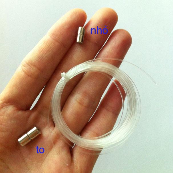 🌺 khóa hít nam châm kèm 4m dây cước làm vòng chuỗi