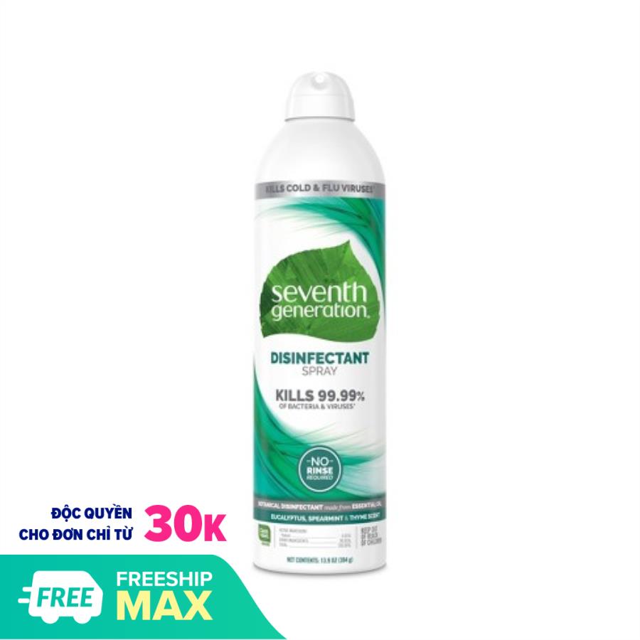 Xịt Diệt Khuẩn Seventh Generation Eucalyptus & Spearmint Disinfectant Spray 394g