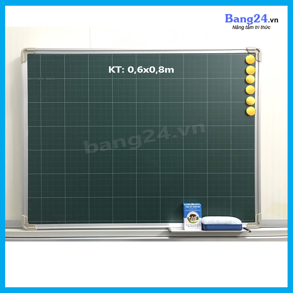 Bảng từ xanh kẻ oly viết phấn luyện chữ đẹp, kt: 0,6x0,8m