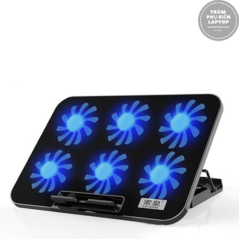 Đế Tản Nhiệt Laptop, Macbook 14 inch, 15,6 inch  6 quạt siêu mạnh, tản nhiệt tốt, chắc chắn