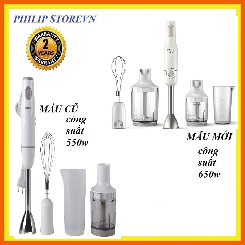 Máy xay sinh tố cầm tay HR1607 550 W thân kim loại ProMix ue đánh trứng cối xay thịt cốc 0.5L 1 tốc độ Dễ dàng chế biến món ăn bổ dưỡng