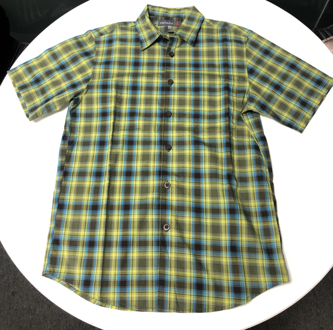 Áo sơ mi nam ngắn tay XANH LÁ MẠ hàng Việt nam gia công xuất khẩu