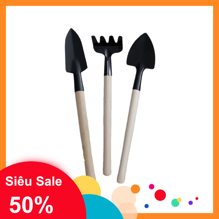 [HCM]Bộ cuốc xẻng mini trồng cây cảnh 3 món 20 cm -Thiết kế nhỏ gọn thích hợp với việc trồng và chăm sóc các loại cây nhỏ trồng trong chậu. Bộ dụng cụ làm vườn mini 3 món thích hợp dùng để chăm sóc cây cảnh.