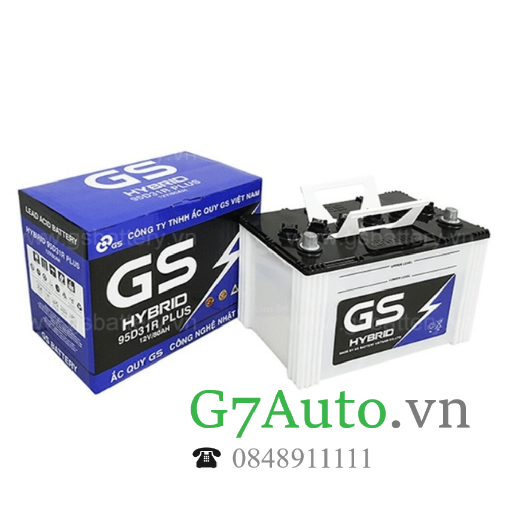 Ắc quy gs hybrid 95d31r 12v 80ah
