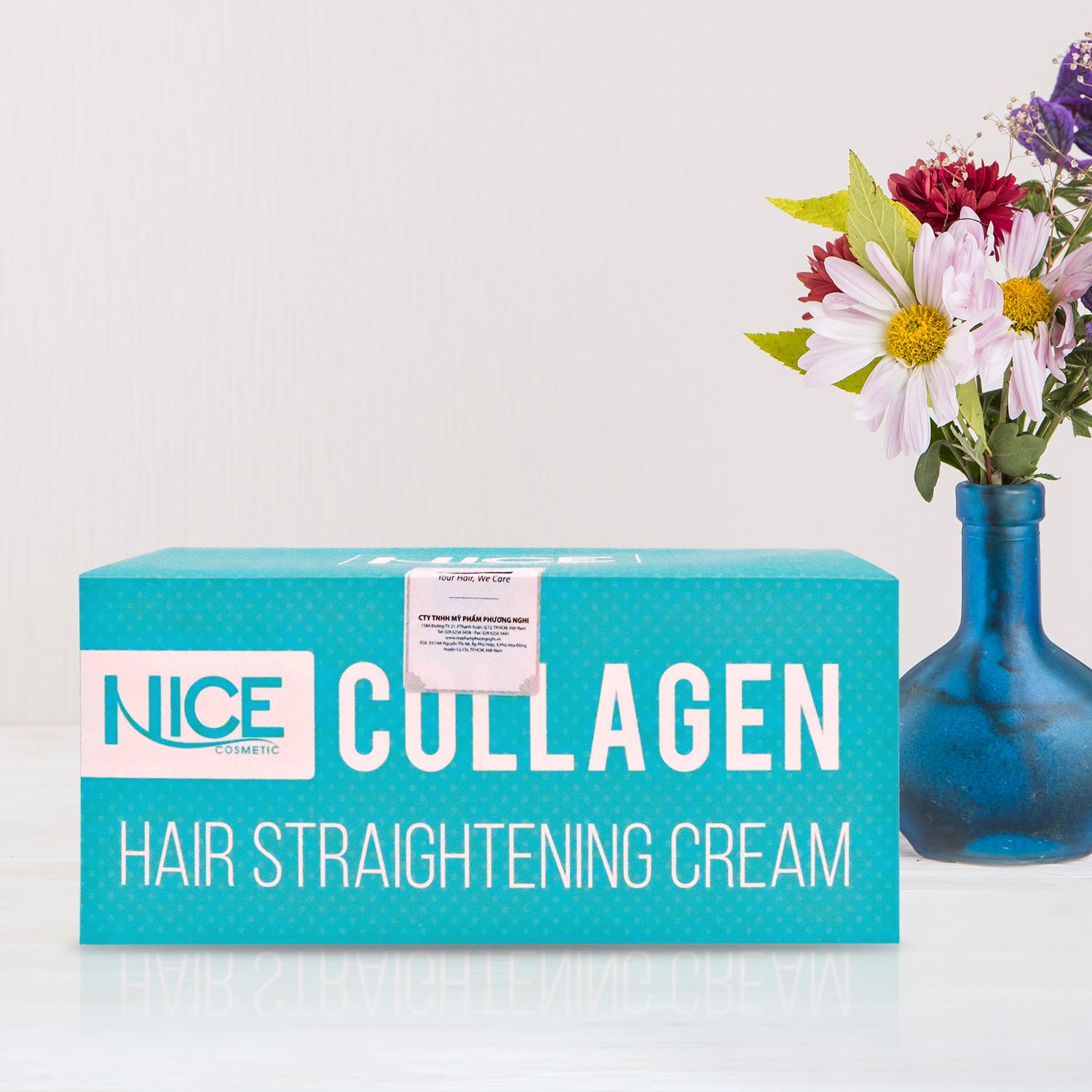 Collagen Hair Straightening Cream Set NICE 600ml - Bộ Kem duỗi Collagen NICE 600ml
