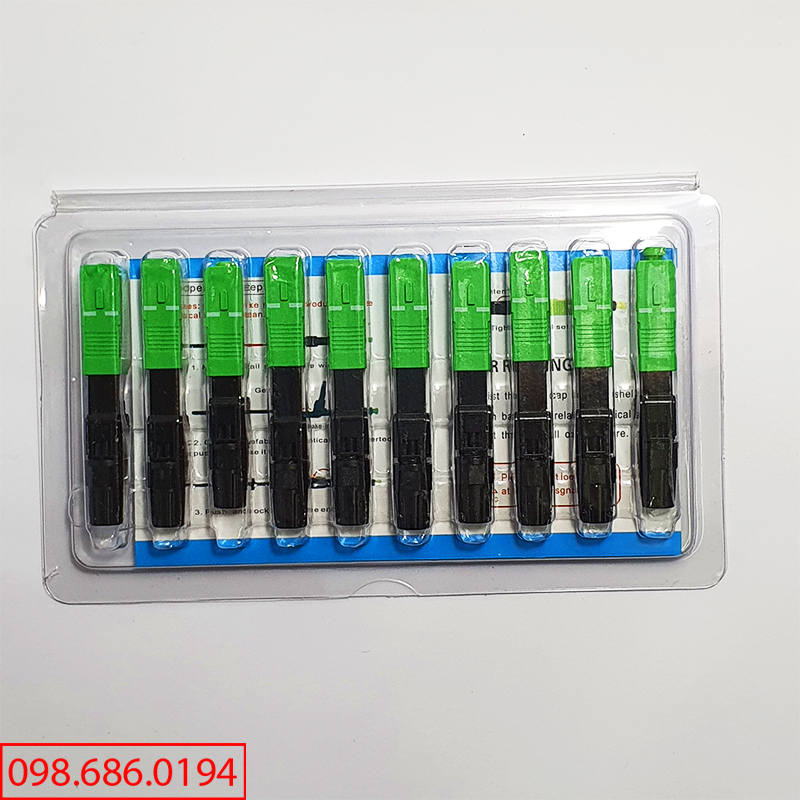 Vỉ 10 đầu nối nhanh Fast connector chuẩn SC APC chuyên dụng trong FTTH
