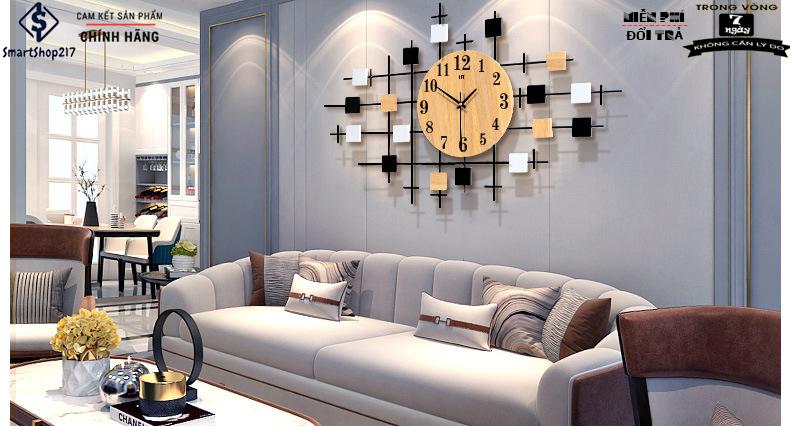 [DH-013] Đồng Hồ Treo Tường Trang Trí (Tặng Decal trang trí + Bộ Kim dự phòng + Đinh treo chống hỏng tường)