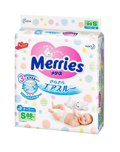 Tã dán Merries size S cộng miếng S82+6