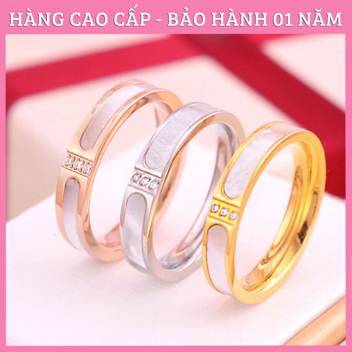 Nhẫn titan xà cừ thời trang hàn quốc tc106