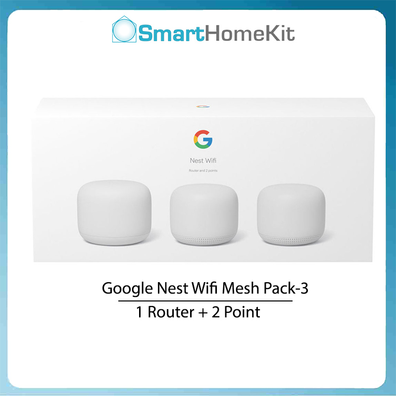 Thiết bị phát Wifi cao cấp Google Nest WiFi thế hệ 2 - Full box từ Google - Hệ thống Wifi Mesh kết nối và điều khiển bằng app