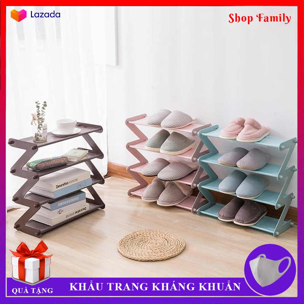 Kệ giày dép 4 tầng khung inox, giá để giày inox 4 tầng, giầy dép, kệ để đồ, kệ sách, đồ nội thất