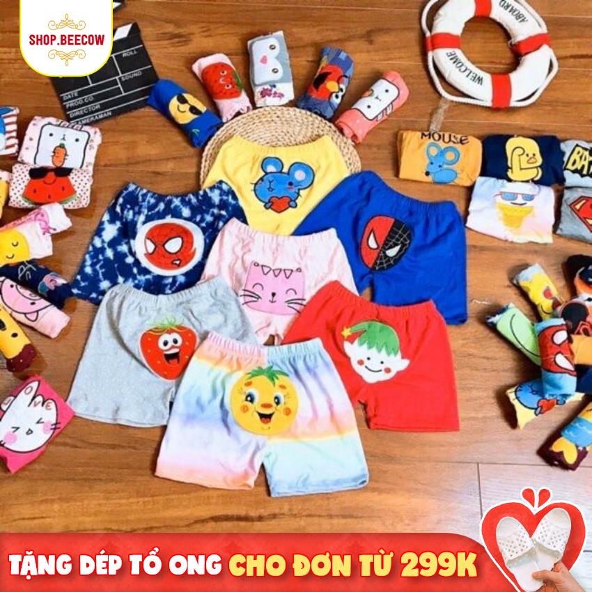 Xả kho quần đùi mông thú chất cotton xuất dư cho bé trai gái màu ngẫu nhiên 6-15kg shopbeecow