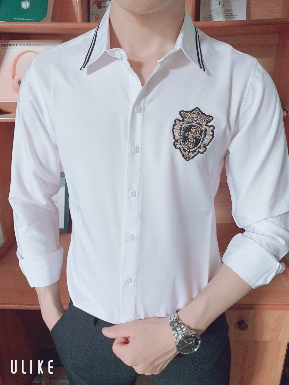 Áo sơ mi nam dài tay cổ bẻ trắng đẹp bao chất, vải chuẩn hàng Shop
