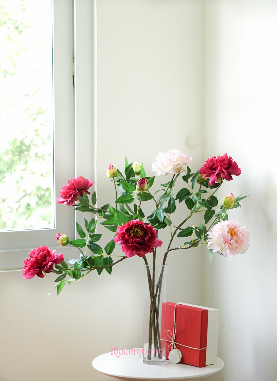 Hoa lụa| Mẫu đơn đào, đoá to đẹp dịu dàng quyến rũ