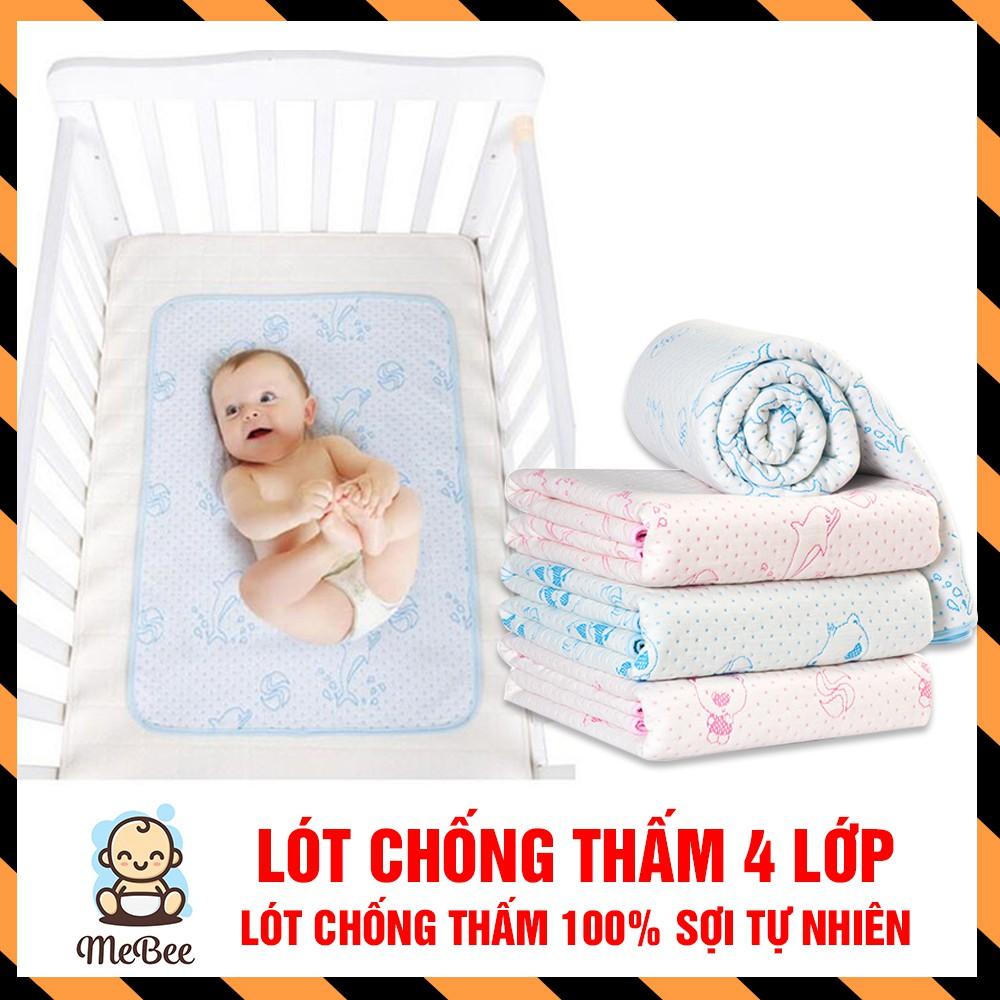 Tấm lót chống thấm 4 lớp êm ái cho em bé 50x70cm(Hàng loại một)
