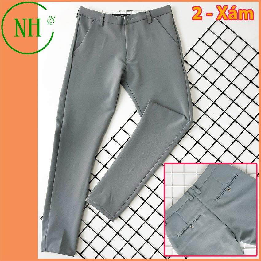 Quần tây nam chất vải dày dặn co giãn nhẹ quần âu dạng ống côn nhiều màu - NH Shop