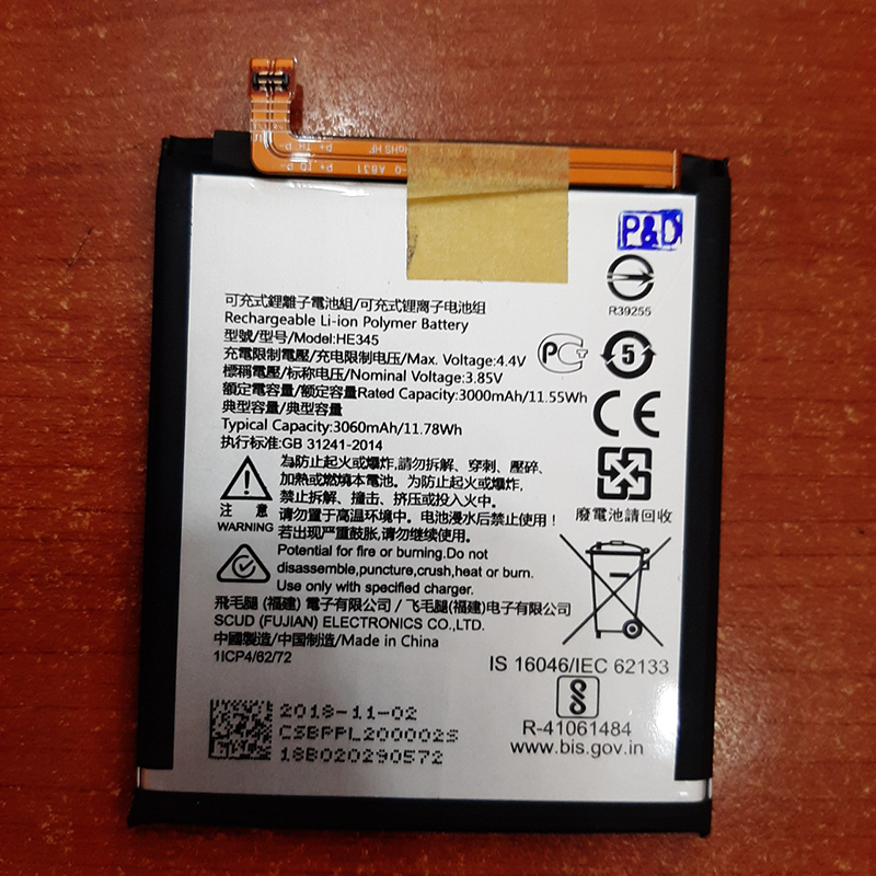 Pin điện thoại NOKIA 6 PLUS 6.1 , NOKIA N6 (2018) HE345 ZIN HÃNG