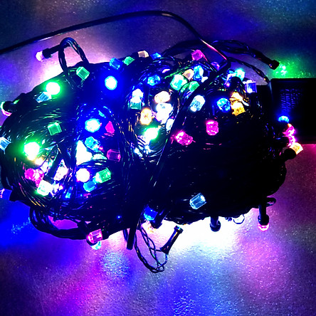 Dây đèn Led dài 50m nhấp nháy nhiều màu dùng trang trí Sân Vườn, Gia Đình, Quán, Noel, Năm Mới quà Tết
