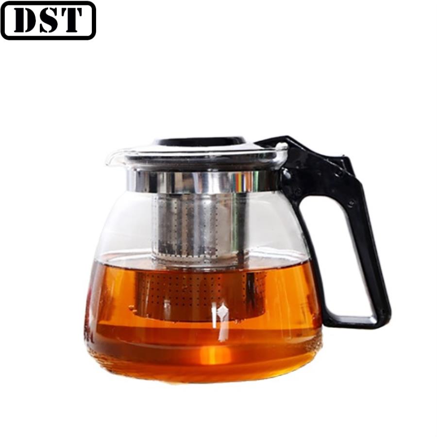 Bình trà - bộ ấm trà thuỷ tinh có túi lọc inox dung tích 1000ml + tặng kèm 4 ly thuỷ tinh cao cấp