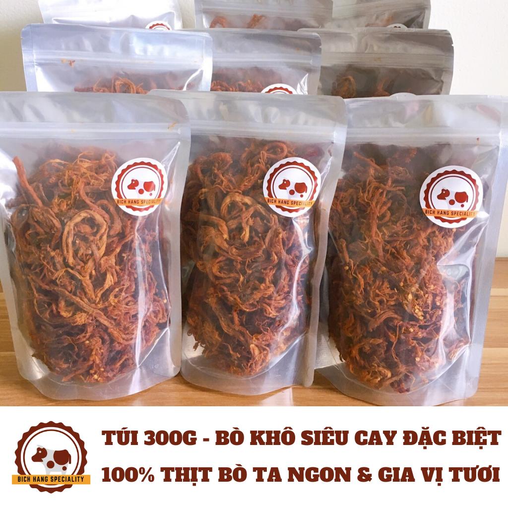 300G Bò Khô Sợi Xé Tay - Loại Cay Truyền Thống - Đặc Sản Quảng Ngãi