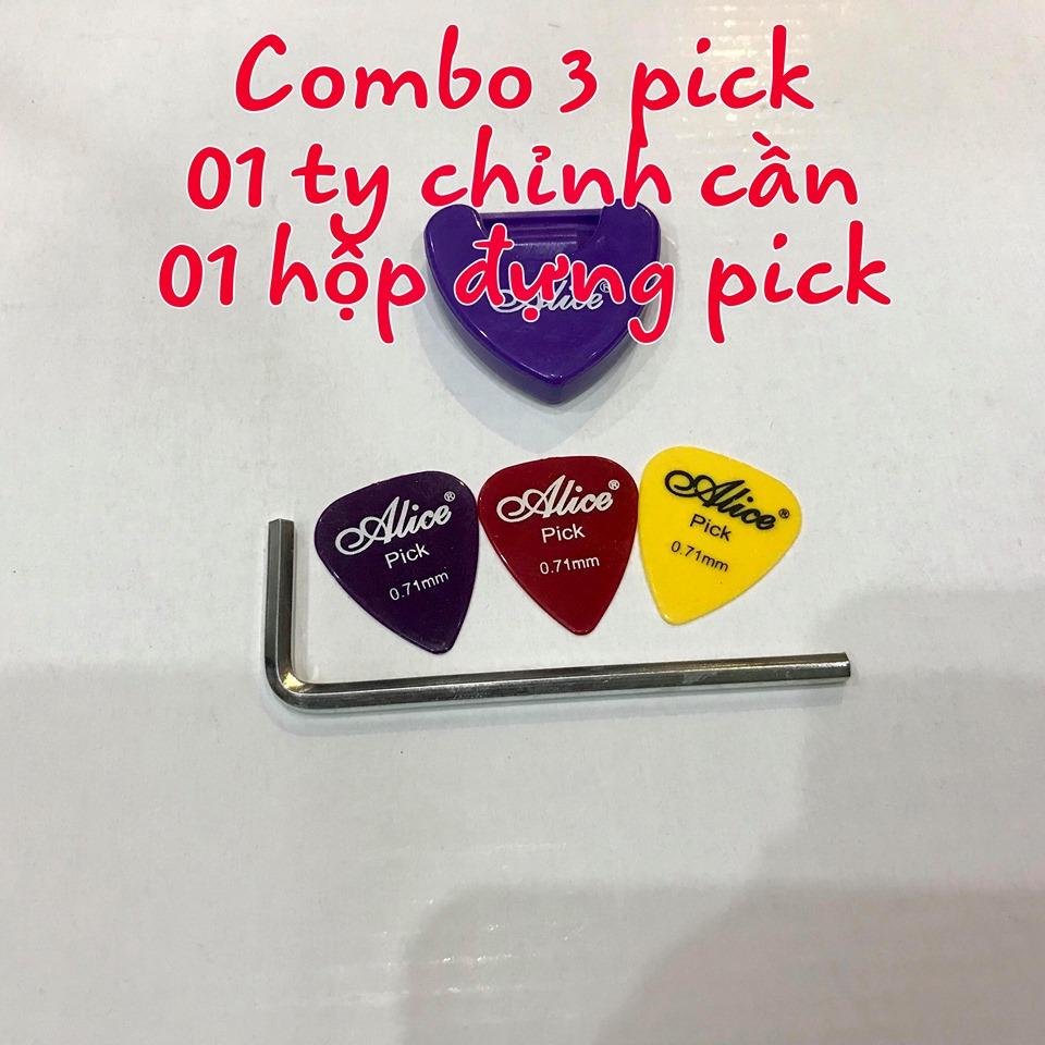 [HCM]Com bo Ty chỉnh cần 3 pick 01 hộp đựng pick đàn guitar