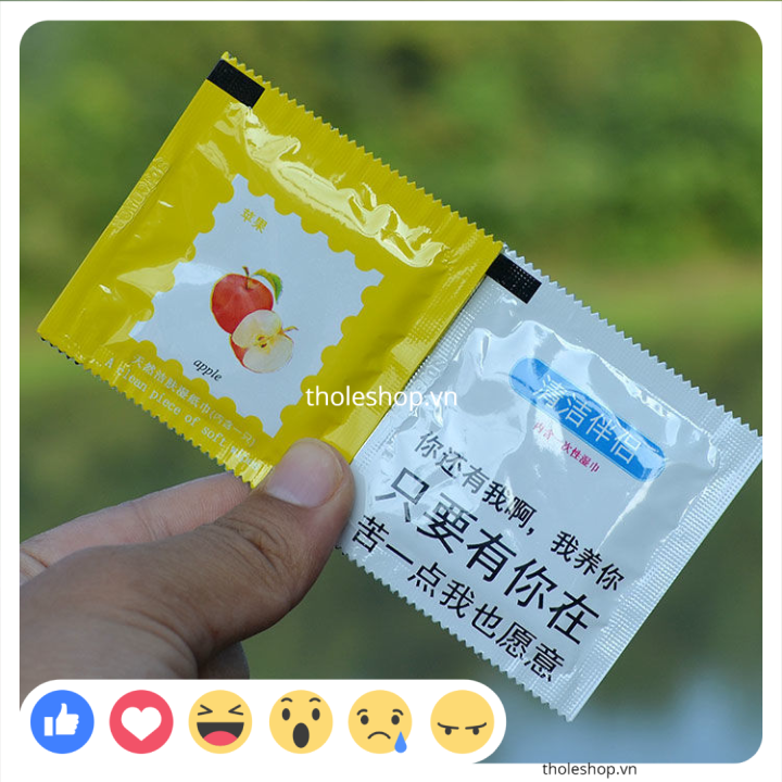 [SALE] Khăn lau - Combo 10 khăn lau 1 lần hương trái cây tiện lợi - Khăn ướt sử dụng 1 lần - Khăn giấy ướt thấm hút tốt