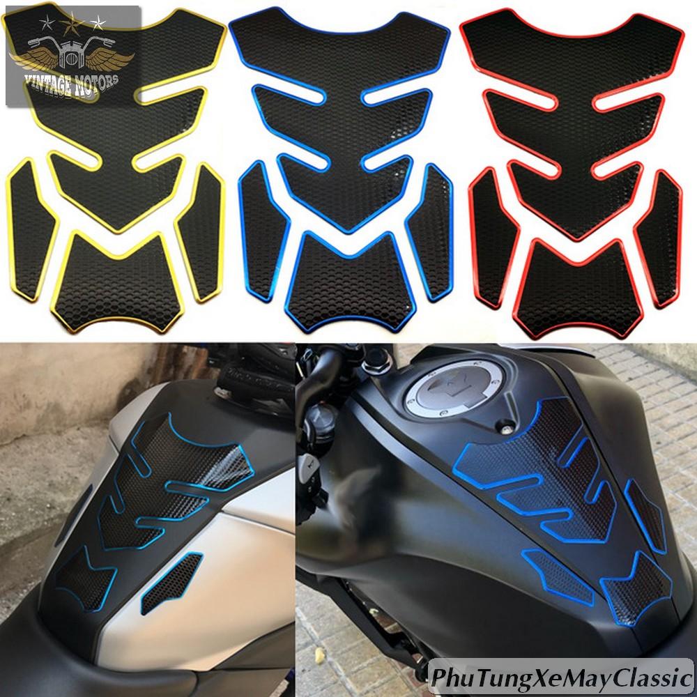 Decal dán trang trí bình xăng, tem xương cá chống trầy, decal xe máy đủ màu ( xanh nước biển, xanh lá cây, đỏ, vàng)