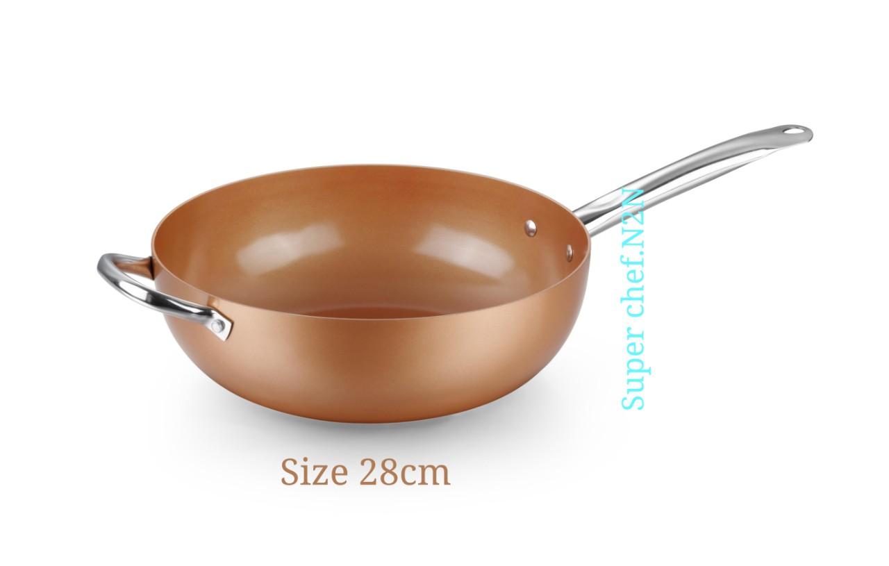 Chào xào super chef hợp kim tráng men đáy từ 28cm w1028
