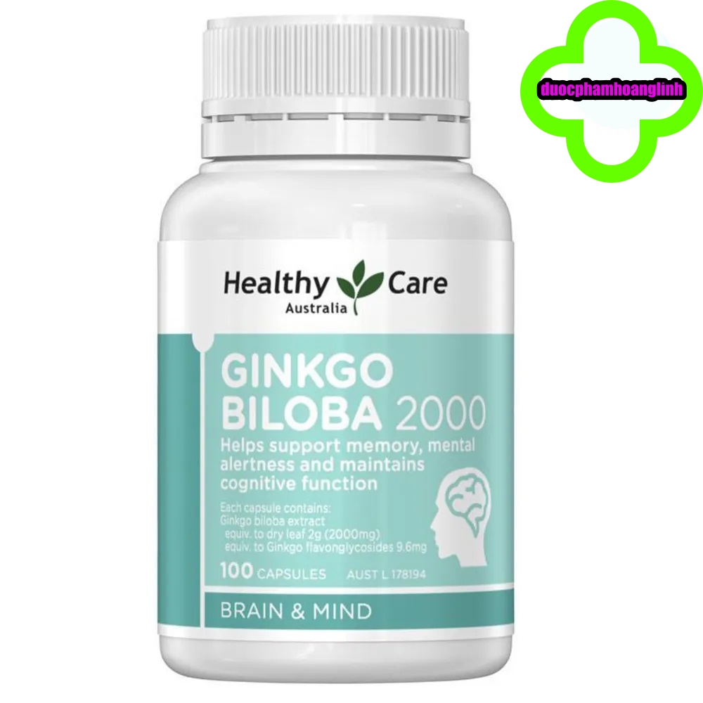 Viên uống ginko biloba 2000mg healthy care 100 viên