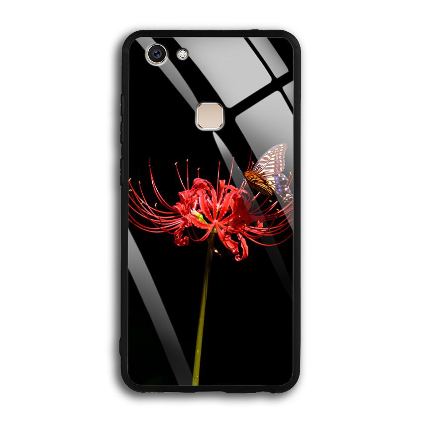 Ốp Lưng Hoa Bỉ Ngạn cho Vivo V7 - mặt Kính Cường Lực - 03030 0596 HOABINGAN07