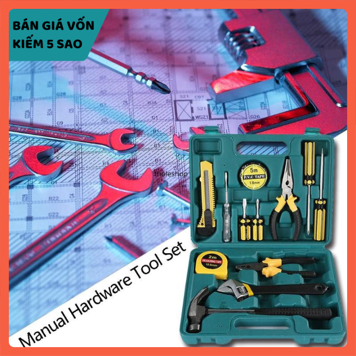 Dụng cụ sữa chữa 16 chi tiết - Bộ dụng cụ tháo lắp đa năng 16 chi tiết: Kìm, Búa, Lục năng, mỏ nết,.. - Bộ dụng cụ sửa chữa xe máy ô tô đa năng