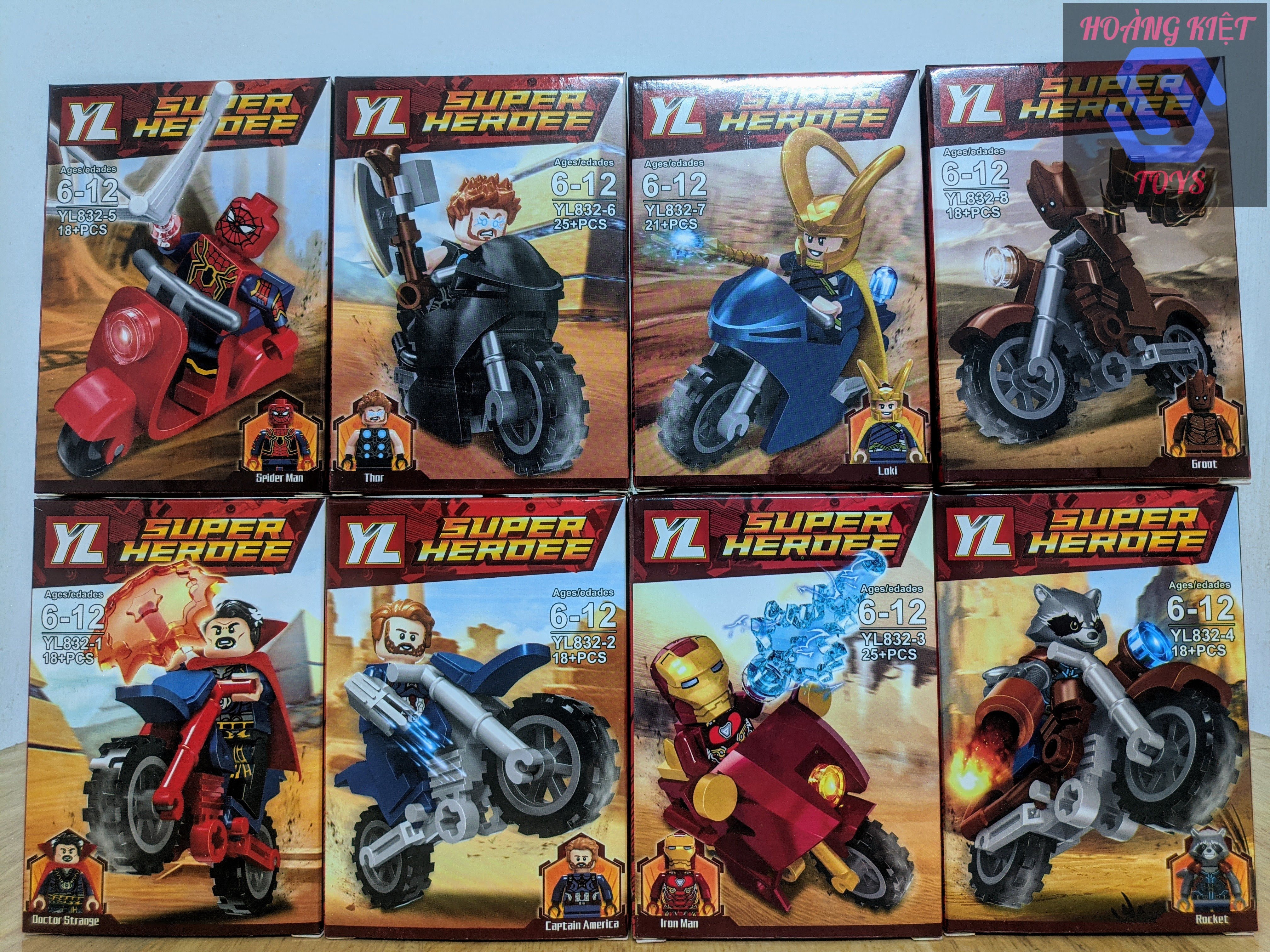 [HCM]Lego Minifigure Avengers Super Heroes Dr.Strange Captain AmericaIron ManRocket Spider ManThorLokiGroot YL832