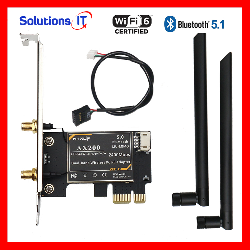 Card WIFI dùng chip Intel WIFI AX200 tích hợp Bluetooth 5.1