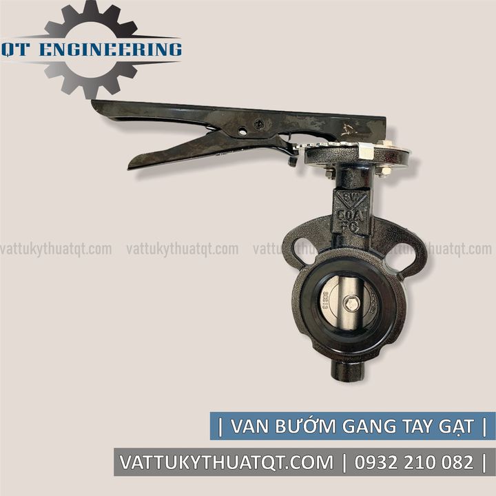 Van bướm gang tay gạt - phi 60mm - vattukythuatqt.com
