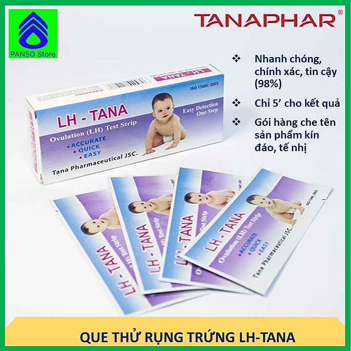 Que thử ngày rụng trứng LH TANA - Dụng cụ test thử rụng trứng chính xác, tin cậy, sinh con theo ý muốn - Combo 3 hộp (Hộp 01 que test) - Dược Tân Á Tanaphar [PANSO Store]