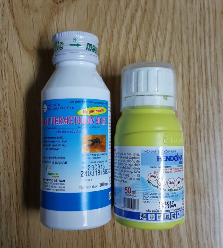Combo bộ sản phẩm thuốc diệt muỗi và diệt côn trùng Fendona 10sc và Map Permethrin 50EC