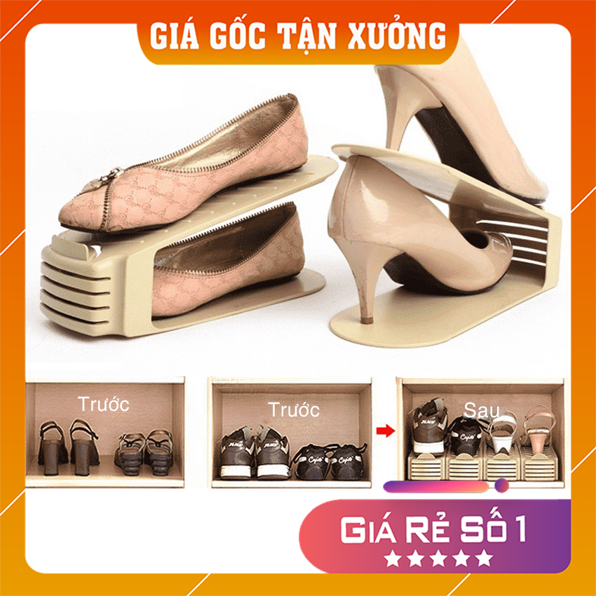 Bộ 5 Kệ giày tiện ích có thể điều chỉnh nấc cao thấp TS-5340 phiên bản 2020 mới nhất giúp tiết kiệm diện tích và không gian, hộp giày có chất liệu nhựa chắc chắn có thể để giày cao gót, giày thể thao thoải mái - Nhà Của Bạn