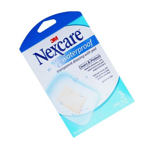 Băng Dán Cá Nhân 3M Nexcare Bảo Vệ Vết Thương Chống Thấm Nước Có Gạc B100 80X100Rmm, 3Miếng/Hộp - 8000978000