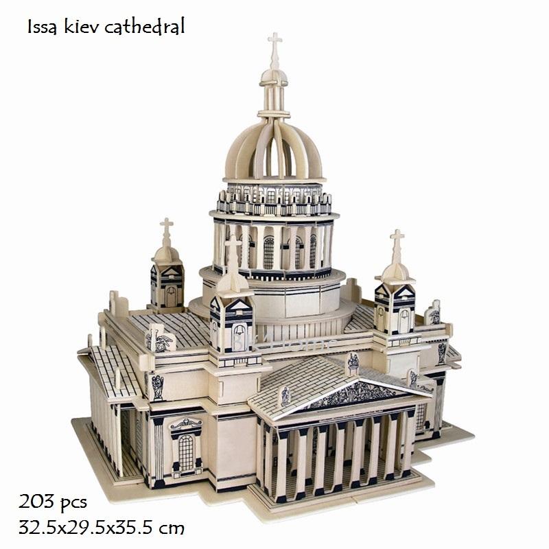 [HCM]Mô hình lắp ráp 3D gỗ nhà thờ Issa Kiev- 32.5x29.5x35.5cm