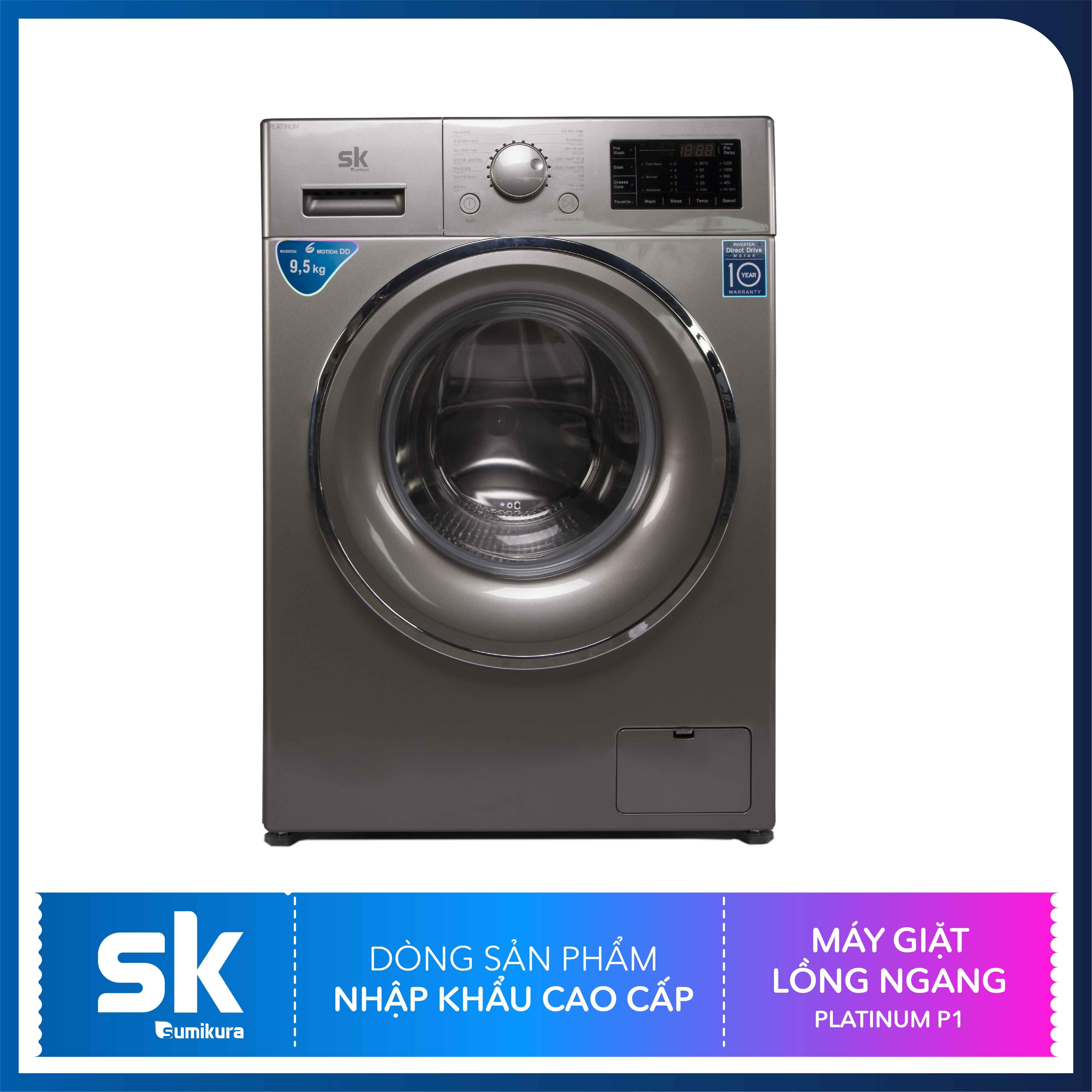 [Trả góp 0%]Máy giặt lồng ngang P1 8.8kg SK Sumikura
