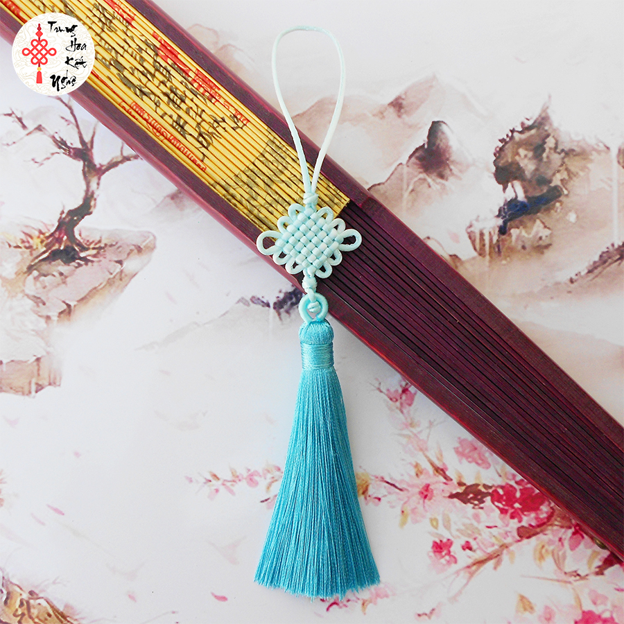 Dây treo cát tường thắt đồng tâm kết chỉ đỏ may mắn nhiều màu