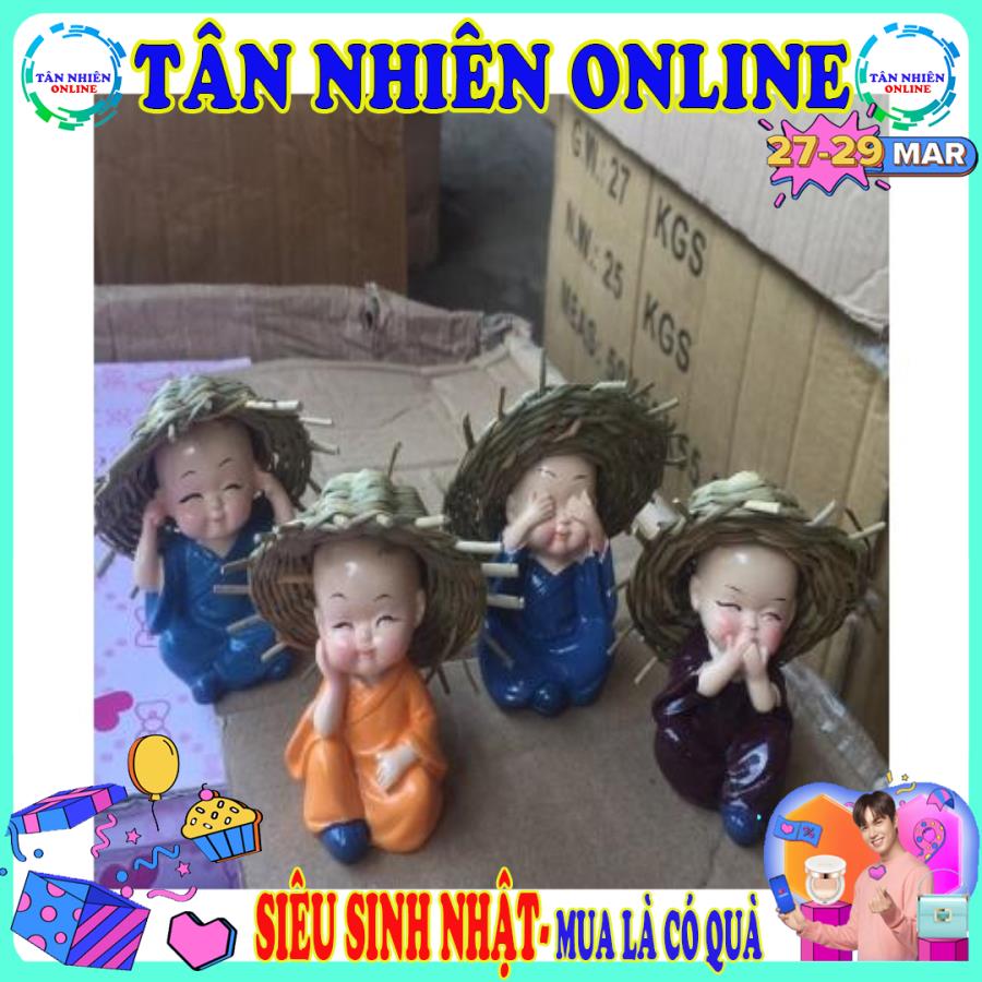 Bộ tượng phật 5 chú tiểu đội nón rơm dễ thương