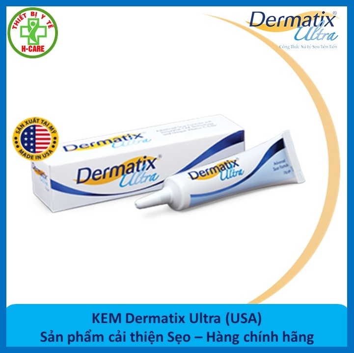 Kem Dermatix Ultra hỗ trợ làm phẳng, mềm, và mờ sẹo lồi, sẹo thâm, sẹo phì đại - Bảo vệ da khỏi tia UVA và UVB - Hộp 7 gram[TBYT H-Care]