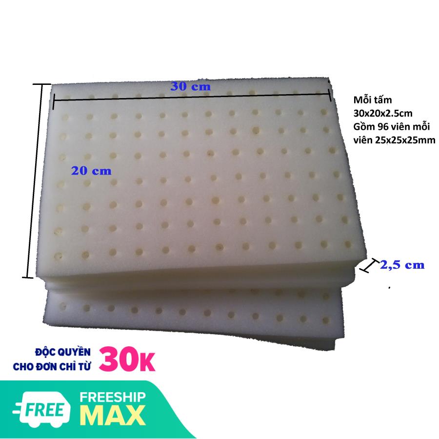 Bộ 5 tấm mút xốp ươm hạt trồng thủy canh, mỗi tấm 96 viên có lỗ gieo hạt